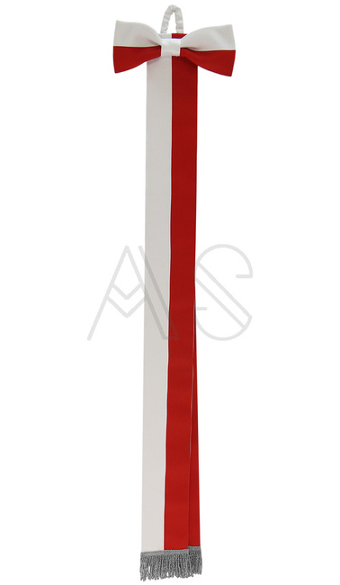 écharpe blanc rouge 10cm WSTA-BC-S